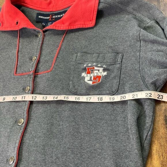 Vintage y2K Escada Sport jacket/button front shirt crest logo L - Picture 6 of 6